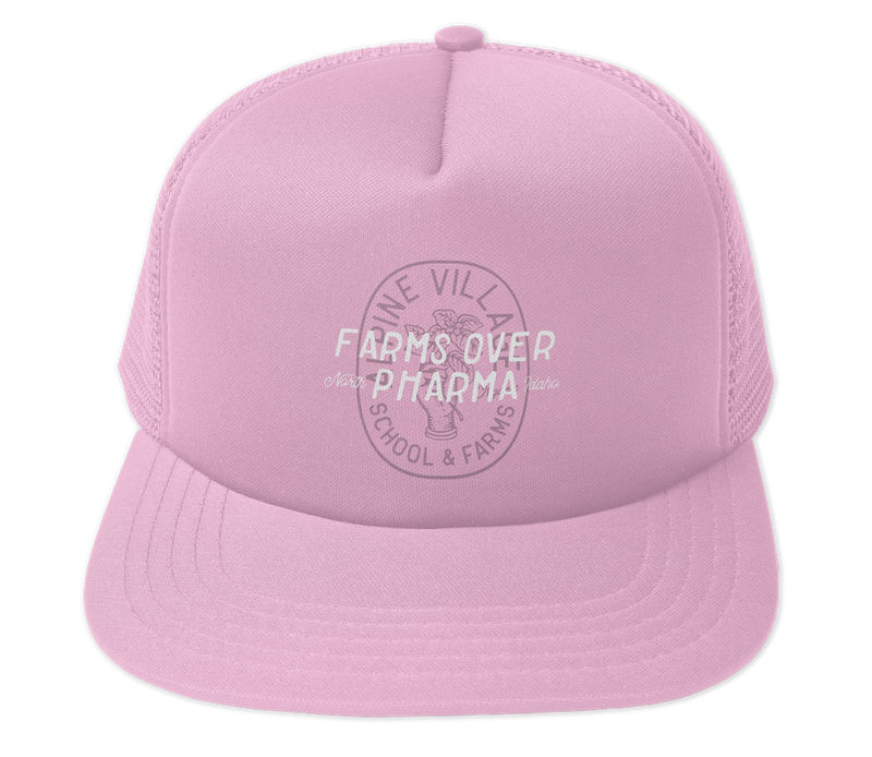 FARMS OVER PHARMA TRUCKER HAT (PINK WITH WHITE/PINK)