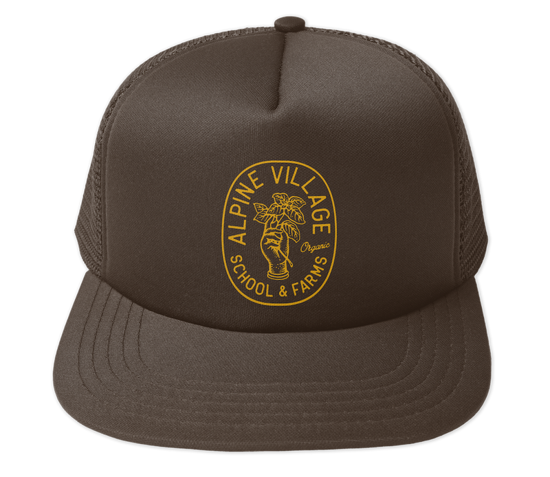 LOGO TRUCKER HAT (BROWN WITH YELLOW)