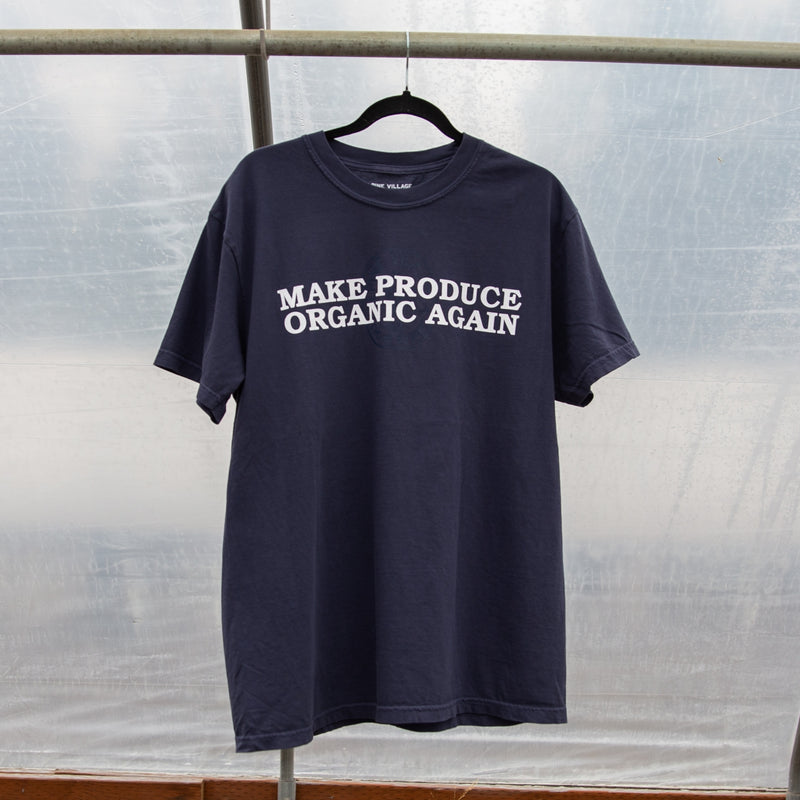 MAKE PRODUCE ORGANIC AGAIN T-SHIRT (NAVY)