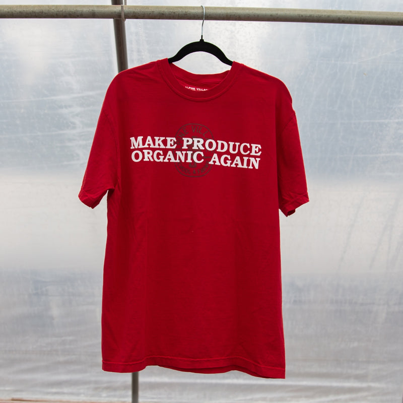 MAKE PRODUCE ORGANIC AGAIN T-SHIRT (RED)