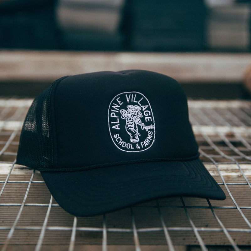 LOGO TRUCKER HAT (BLACK WITH WHITE)