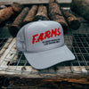 F.A.R.M.S. TO KEEP PEOPLE OFF LAB GROWN MEAT TRUCKER HAT (GREY)